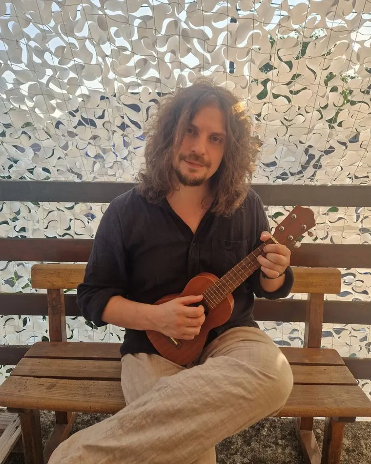 Ogier Malfroy Camine, animateur de chant prénatal au Pavillon Gaïa